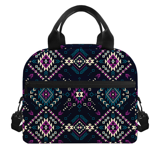 Geometric Ethnic Navajo Pattern Print Insulated Lunch Bag