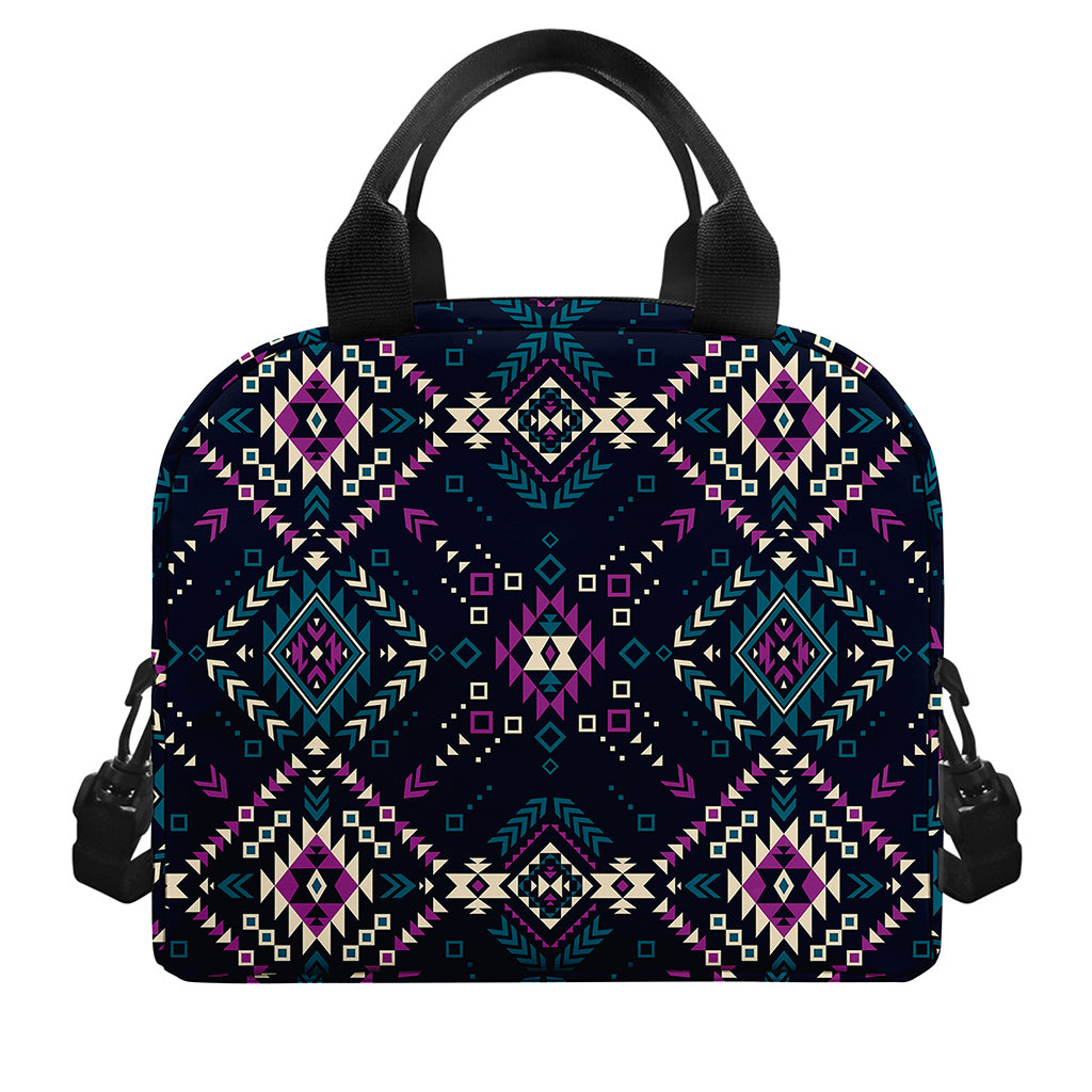 Geometric Ethnic Navajo Pattern Print Insulated Lunch Bag
