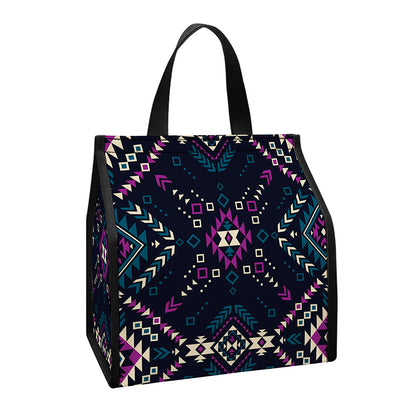 Geometric Ethnic Navajo Pattern Print Insulated Lunch Tote
