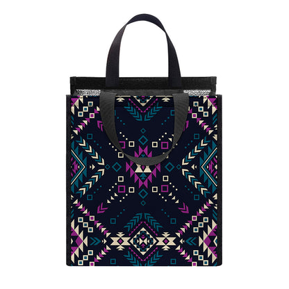 Geometric Ethnic Navajo Pattern Print Insulated Lunch Tote