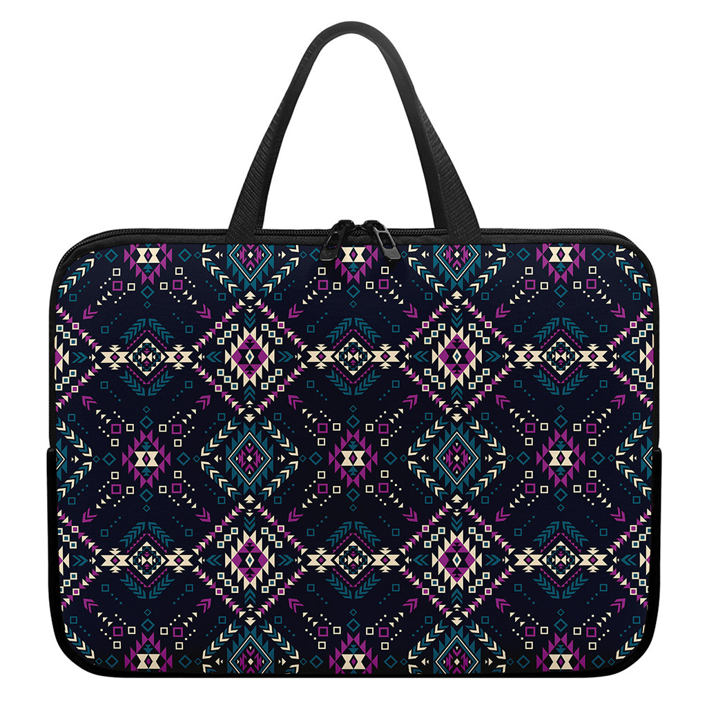 Geometric Ethnic Navajo Pattern Print Laptop Sleeve With Handle