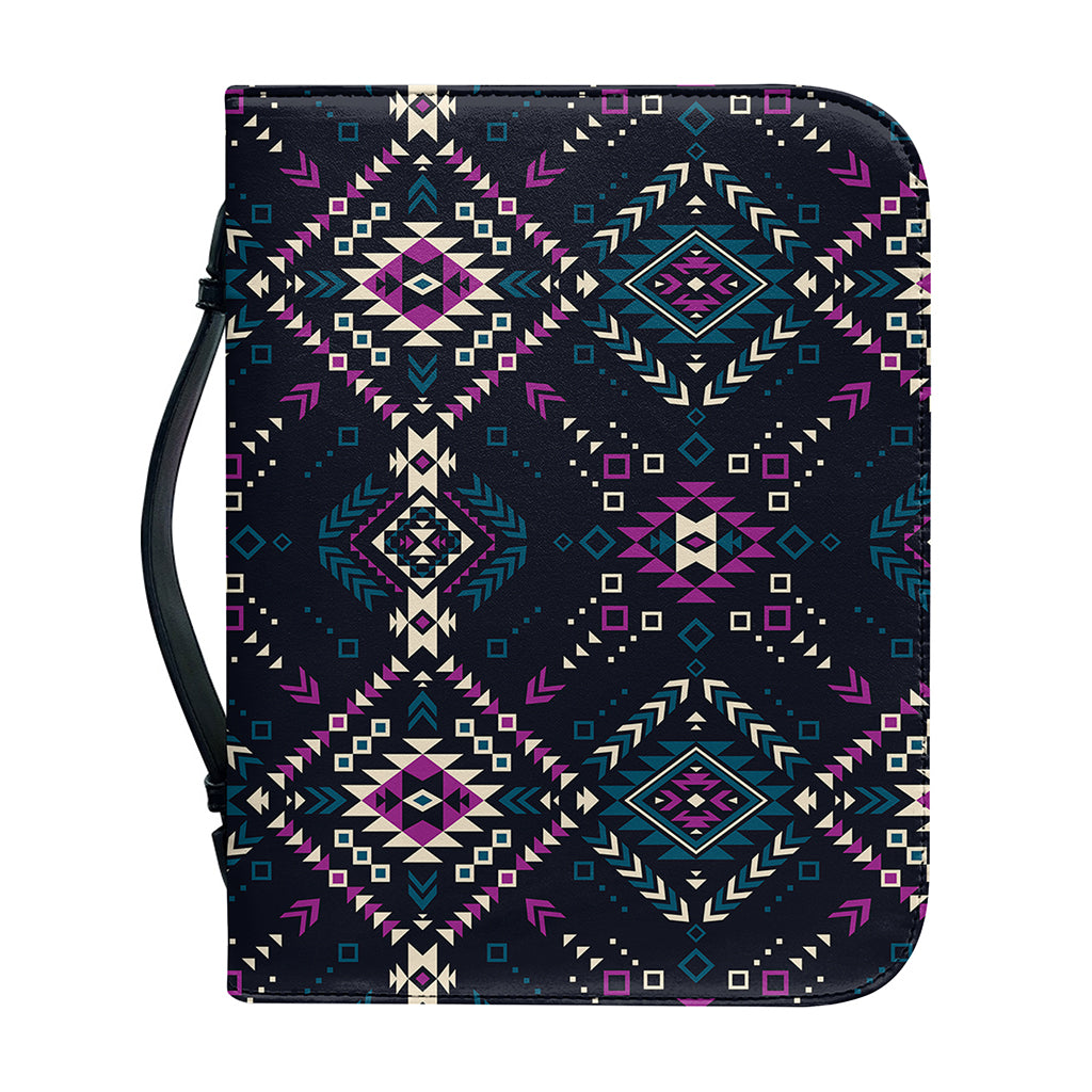 Geometric Ethnic Navajo Pattern Print Leather Bible Cover