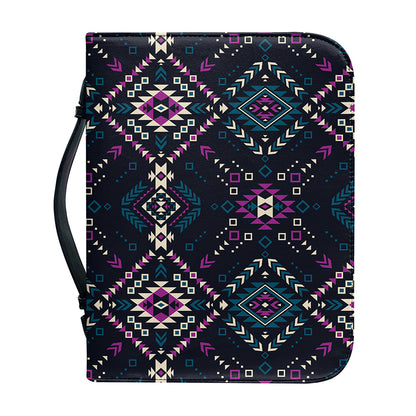 Geometric Ethnic Navajo Pattern Print Leather Bible Cover