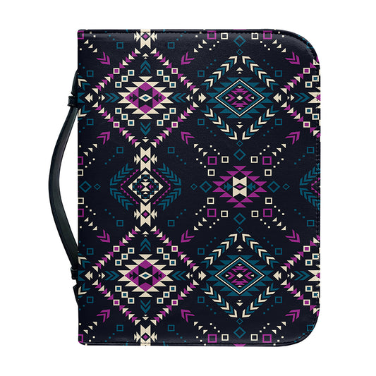 Geometric Ethnic Navajo Pattern Print Leather Bible Cover
