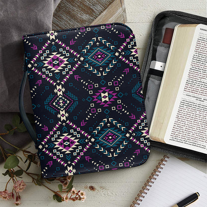 Geometric Ethnic Navajo Pattern Print Leather Bible Cover