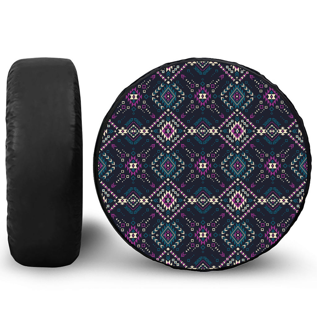 Geometric Ethnic Navajo Pattern Print Leather Spare Tire Cover