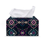 Geometric Ethnic Navajo Pattern Print Leather Tissue Box Cover