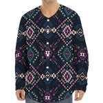 Geometric Ethnic Navajo Pattern Print Long Sleeve Baseball Jersey