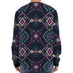 Geometric Ethnic Navajo Pattern Print Long Sleeve Baseball Jersey