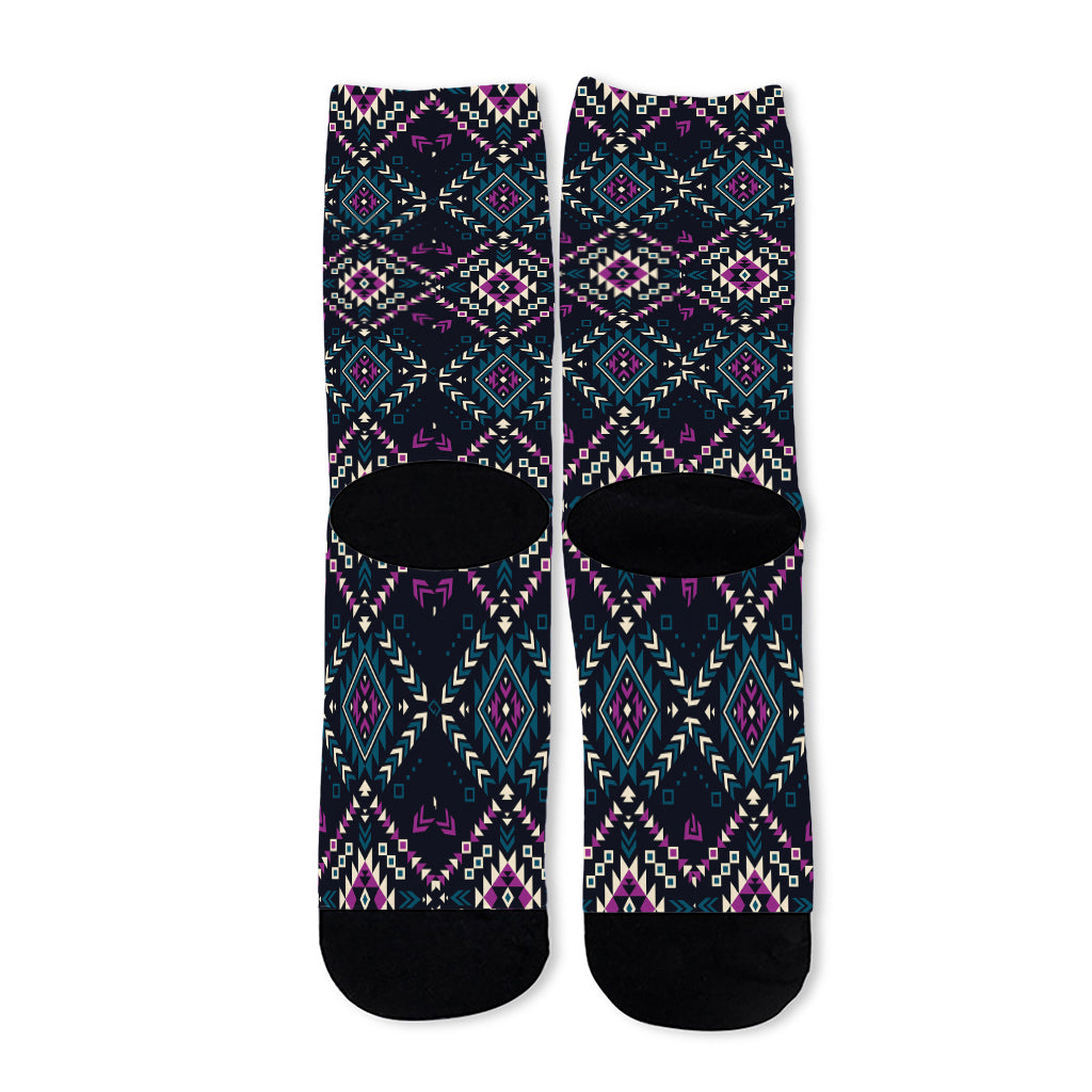 Geometric Ethnic Navajo Pattern Print Long Socks