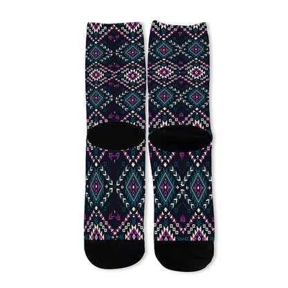 Geometric Ethnic Navajo Pattern Print Long Socks