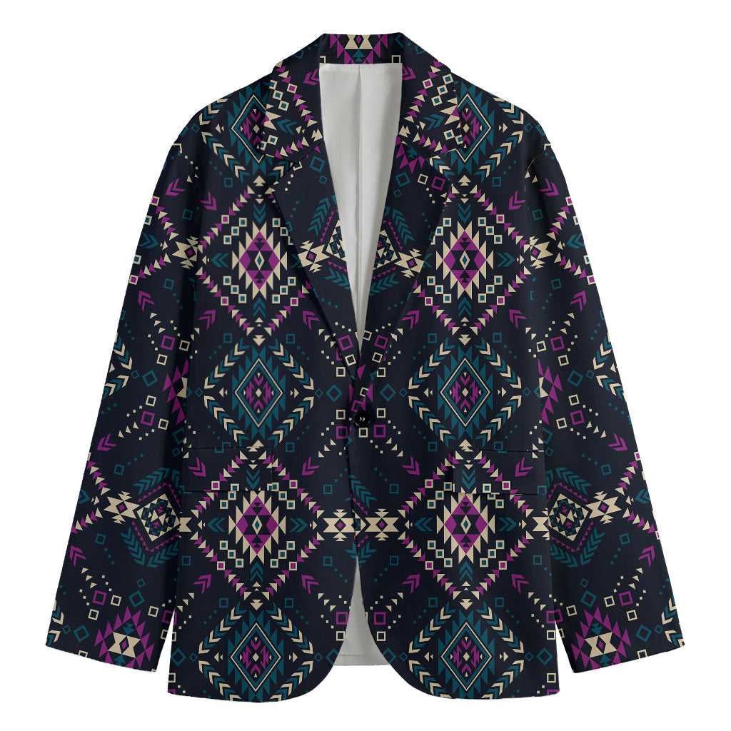Geometric Ethnic Navajo Pattern Print Men's Blazer