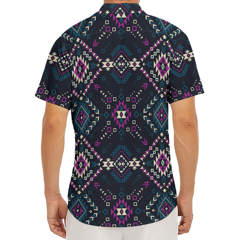 Geometric Ethnic Navajo Pattern Print Men's Deep V-Neck Shirt