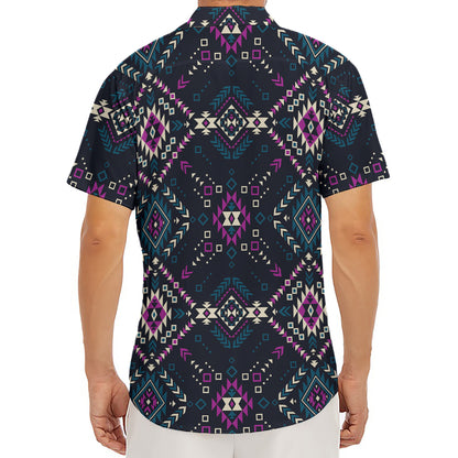 Geometric Ethnic Navajo Pattern Print Men's Deep V-Neck Shirt