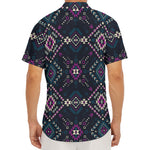Geometric Ethnic Navajo Pattern Print Men's Deep V-Neck Shirt