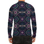 Geometric Ethnic Navajo Pattern Print Men's Long Sleeve Rash Guard