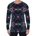 Geometric Ethnic Navajo Pattern Print Men's Long Sleeve T-Shirt