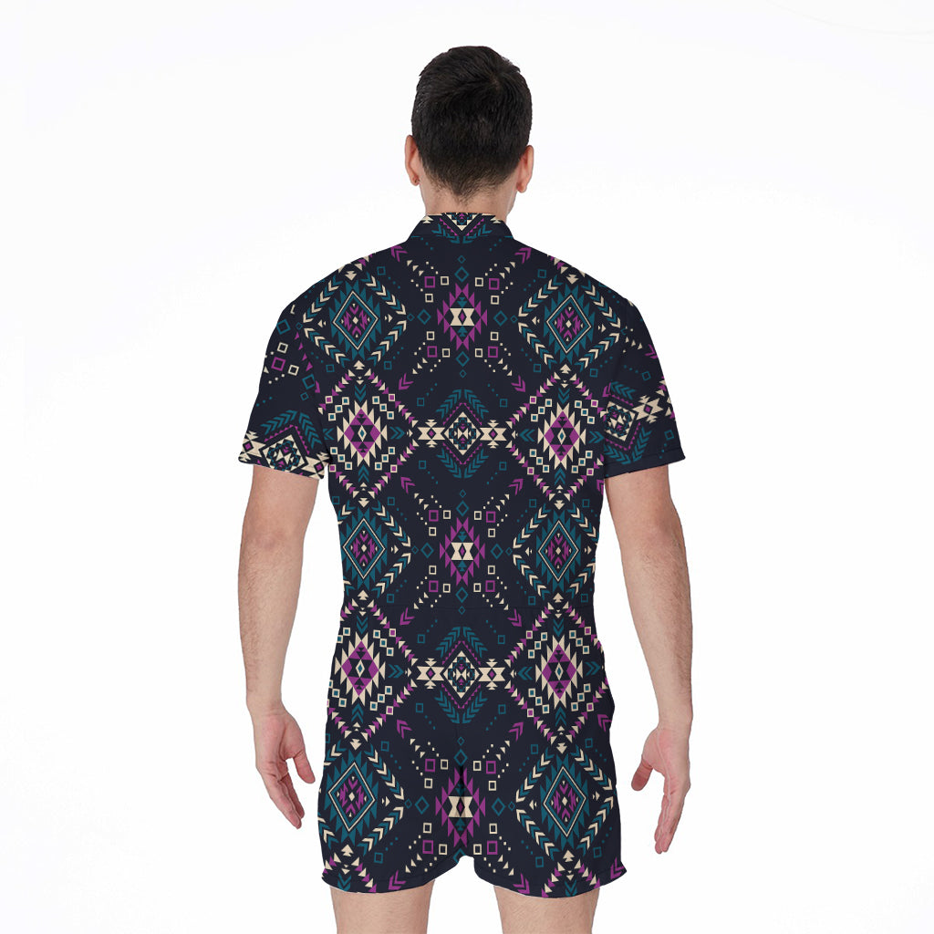 Geometric Ethnic Navajo Pattern Print Men's Rompers