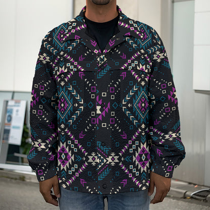Geometric Ethnic Navajo Pattern Print Men's Shirt Jacket