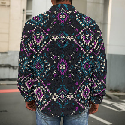 Geometric Ethnic Navajo Pattern Print Men's Shirt Jacket