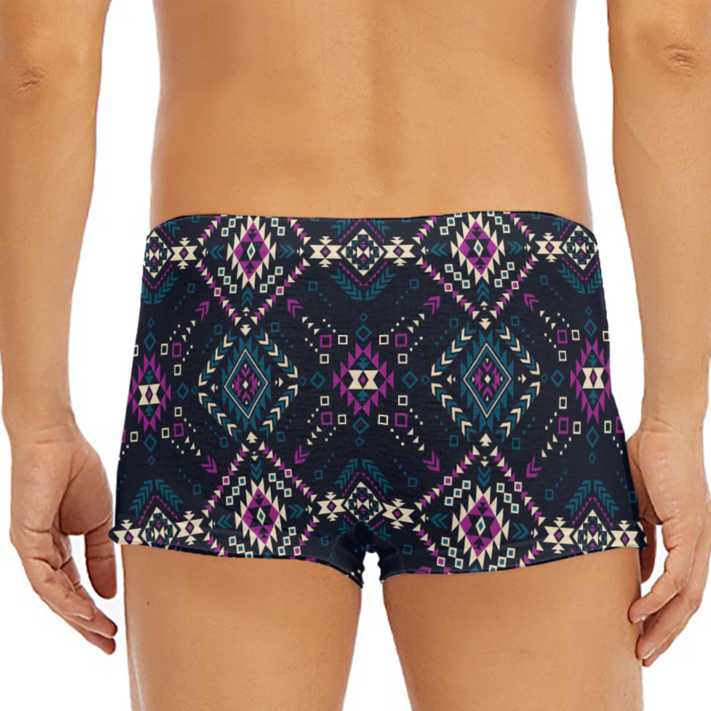 Geometric Ethnic Navajo Pattern Print Men's Short Boxer Briefs