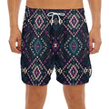 Geometric Ethnic Navajo Pattern Print Men's Split Running Shorts