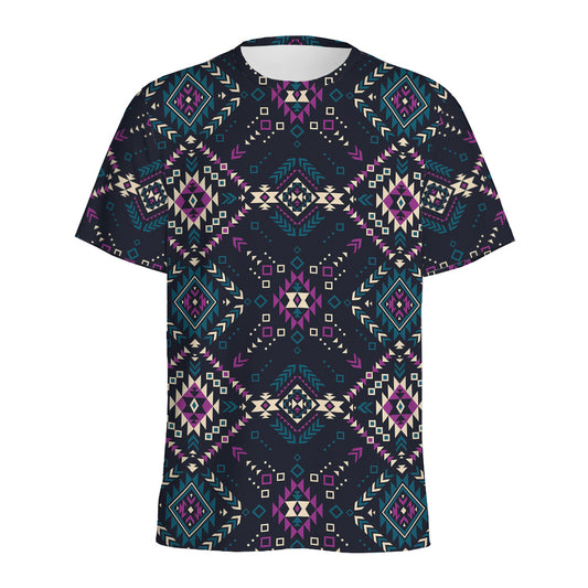 Geometric Ethnic Navajo Pattern Print Men's Sports T-Shirt
