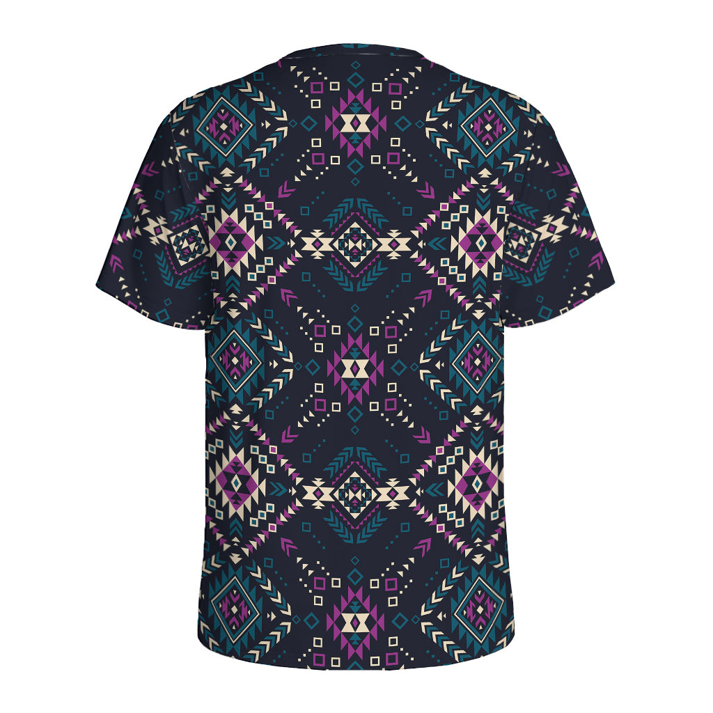 Geometric Ethnic Navajo Pattern Print Men's Sports T-Shirt