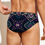 Geometric Ethnic Navajo Pattern Print Men's Swim Briefs