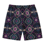 Geometric Ethnic Navajo Pattern Print Men's Swim Trunks