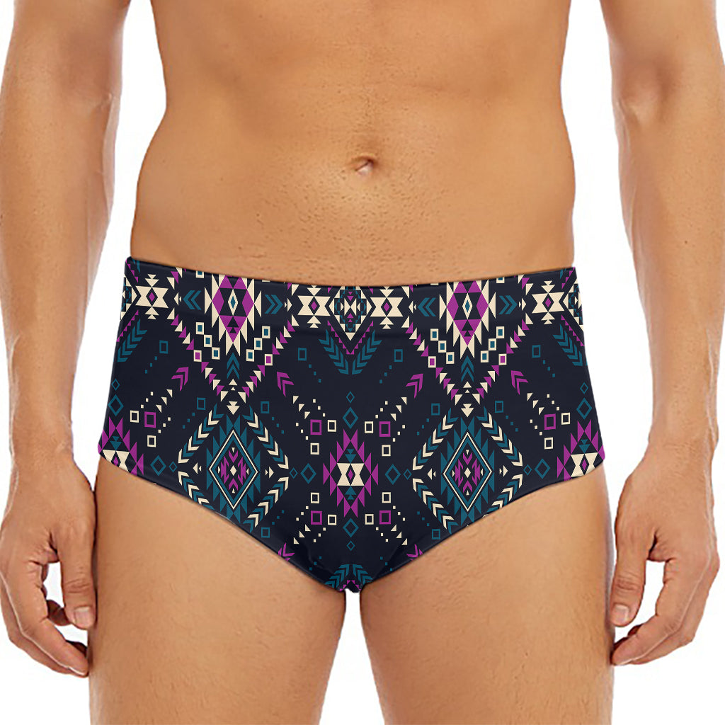 Geometric Ethnic Navajo Pattern Print Men's Triangle Swim Briefs