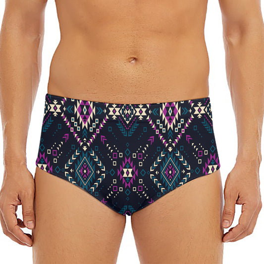 Geometric Ethnic Navajo Pattern Print Men's Triangle Swim Briefs