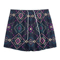 Geometric Ethnic Navajo Pattern Print Mesh Shorts