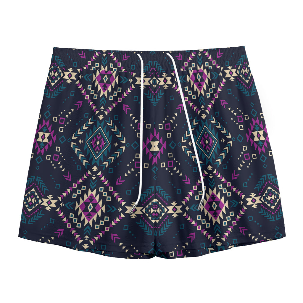 Geometric Ethnic Navajo Pattern Print Mesh Shorts