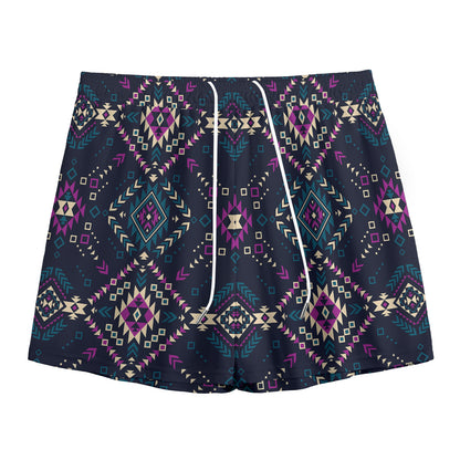 Geometric Ethnic Navajo Pattern Print Mesh Shorts