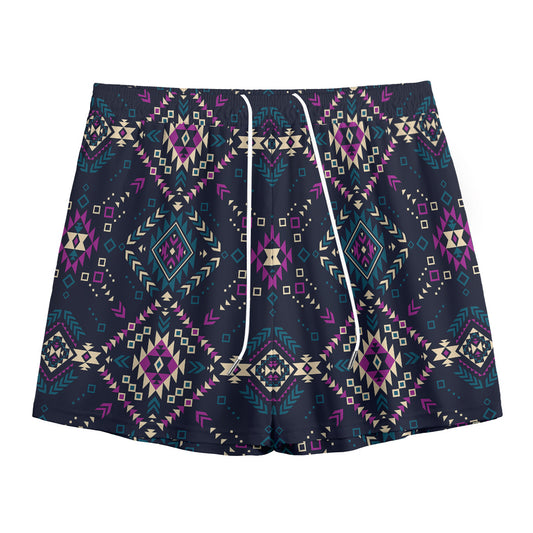 Geometric Ethnic Navajo Pattern Print Mesh Shorts