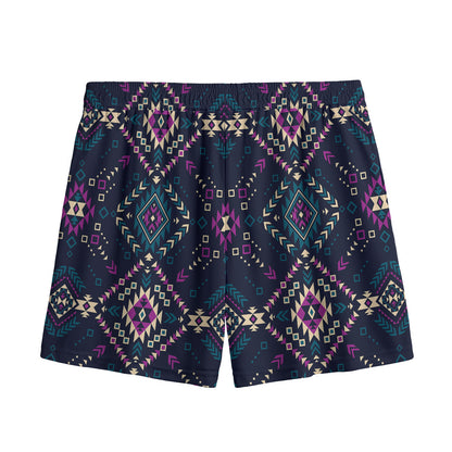Geometric Ethnic Navajo Pattern Print Mesh Shorts