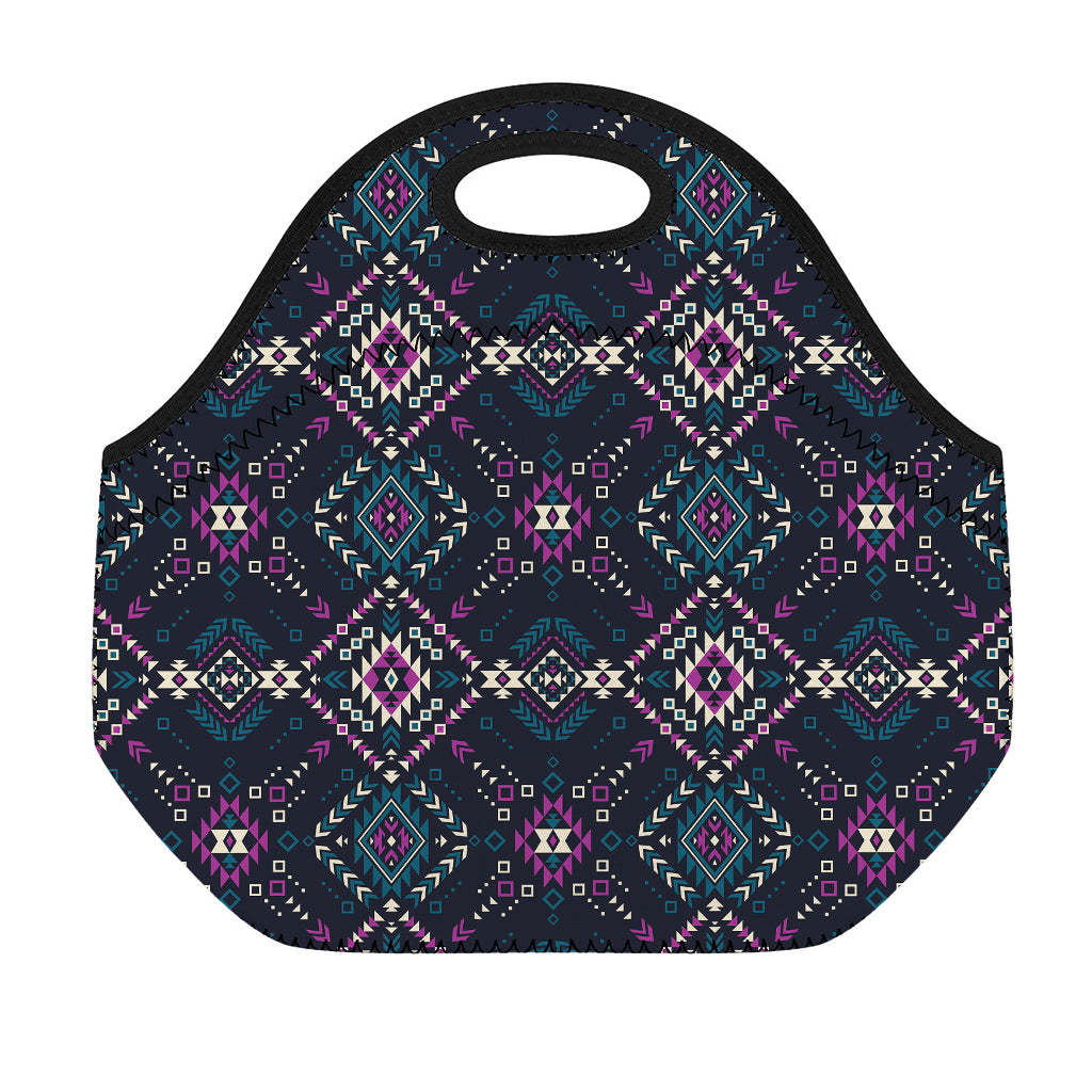 Geometric Ethnic Navajo Pattern Print Neoprene Lunch Bag