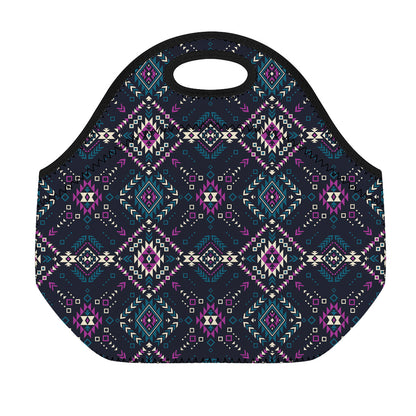 Geometric Ethnic Navajo Pattern Print Neoprene Lunch Bag