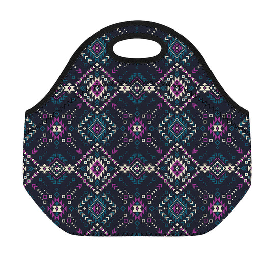 Geometric Ethnic Navajo Pattern Print Neoprene Lunch Bag