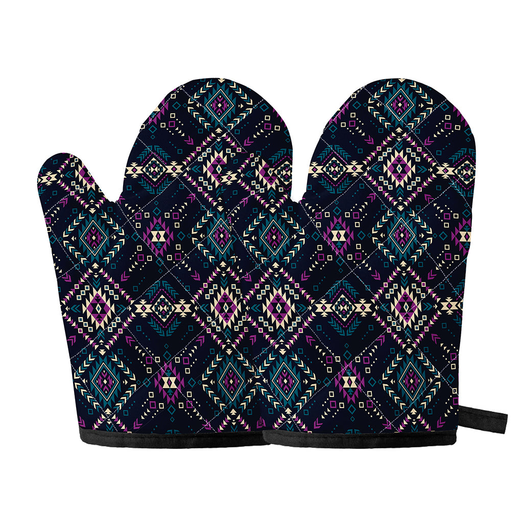 Geometric Ethnic Navajo Pattern Print Oven Mitts
