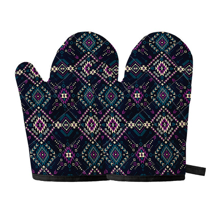 Geometric Ethnic Navajo Pattern Print Oven Mitts