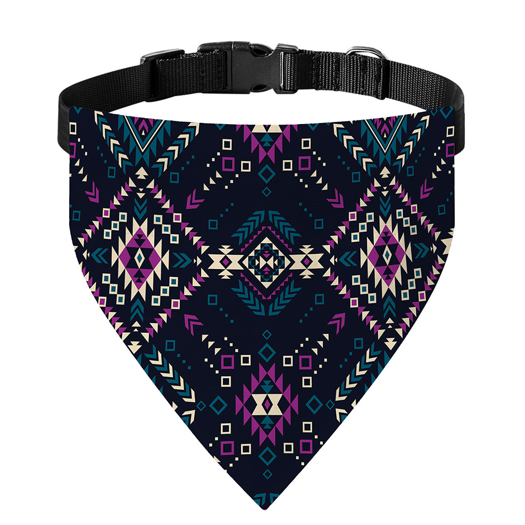 Geometric Ethnic Navajo Pattern Print Over The Collar Dog Bandana