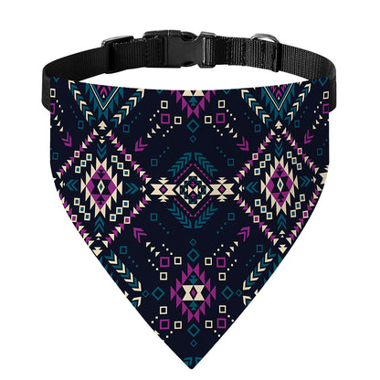 Geometric Ethnic Navajo Pattern Print Over The Collar Dog Bandana