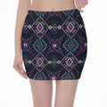 Geometric Ethnic Navajo Pattern Print Pencil Mini Skirt
