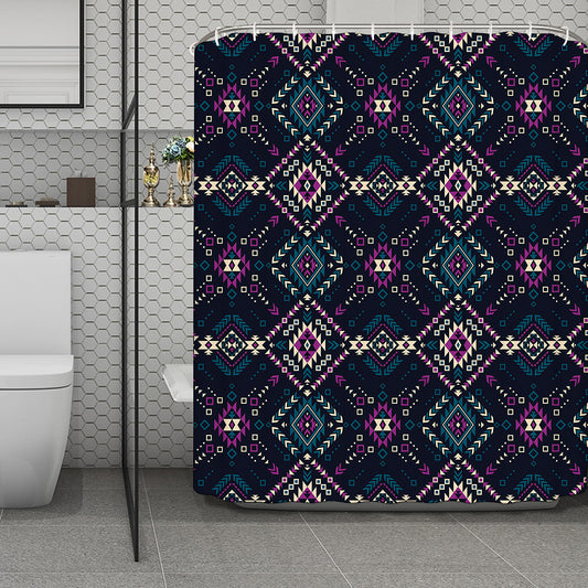 Geometric Ethnic Navajo Pattern Print Polyester Shower Curtain