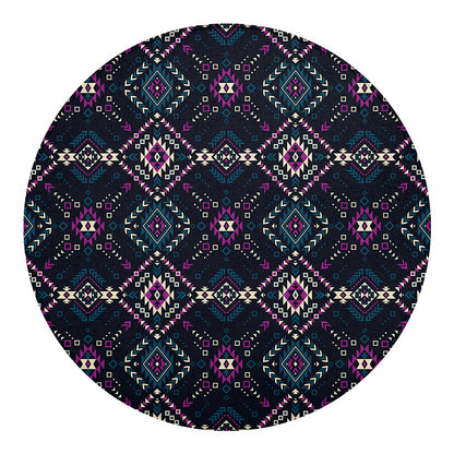 Geometric Ethnic Navajo Pattern Print Round Blanket