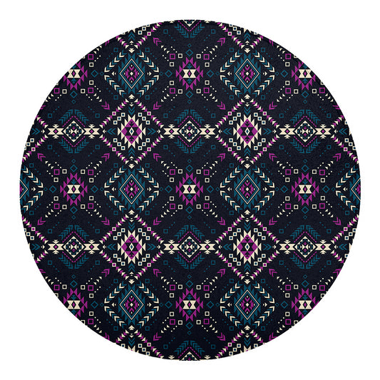 Geometric Ethnic Navajo Pattern Print Round Blanket