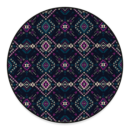Geometric Ethnic Navajo Pattern Print Round Floor Mat