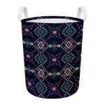 Geometric Ethnic Navajo Pattern Print Round Laundry Basket